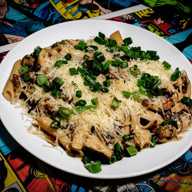 The "A" in Alfredo Pasta.